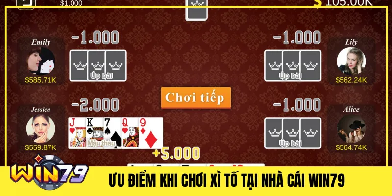 Ưu điểm khi chơi Xì tố tại nhà cái Win79